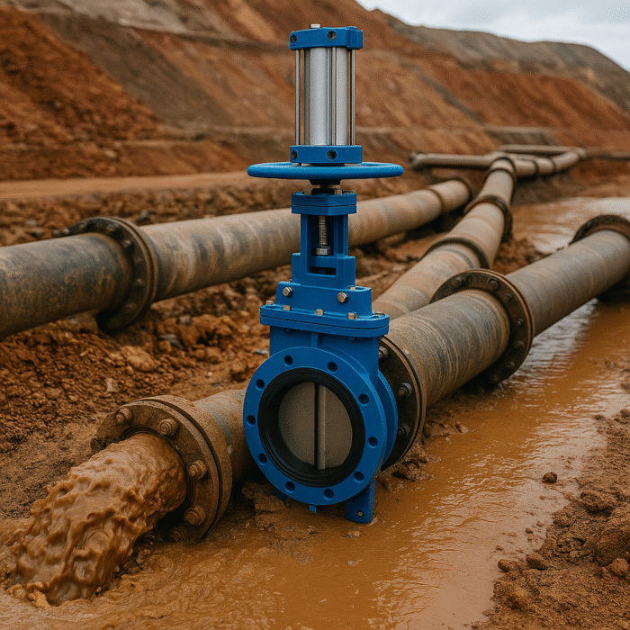 Válvulas cuchilla para lodos y relaves.